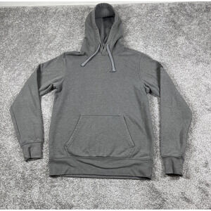 North Face Hoodie Mens Small Fleece Outdoors Pullover Cotton Blend Gray